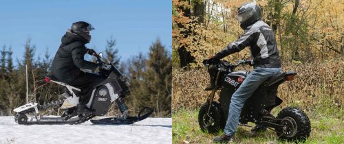 Une entreprise canadienne lance une moto électrique qui se transforme en motoneige